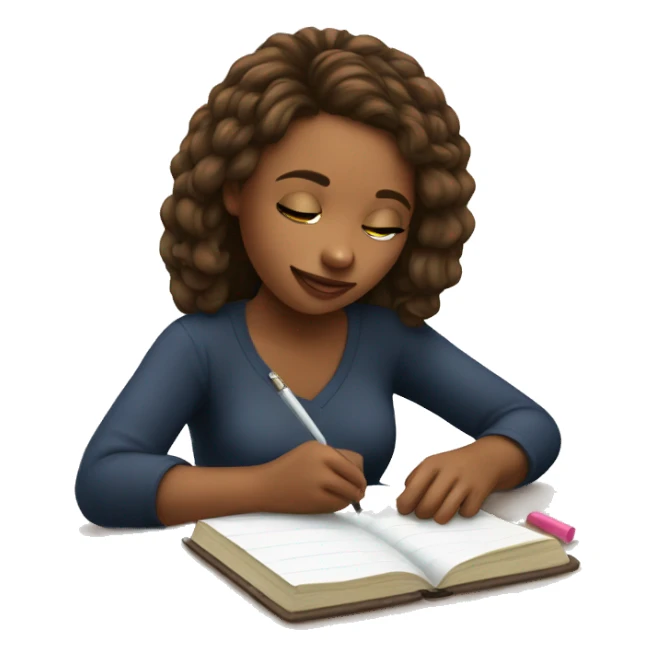 Girl journaling  sticker