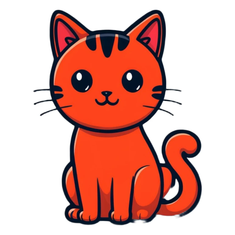 glowing red cat sticker