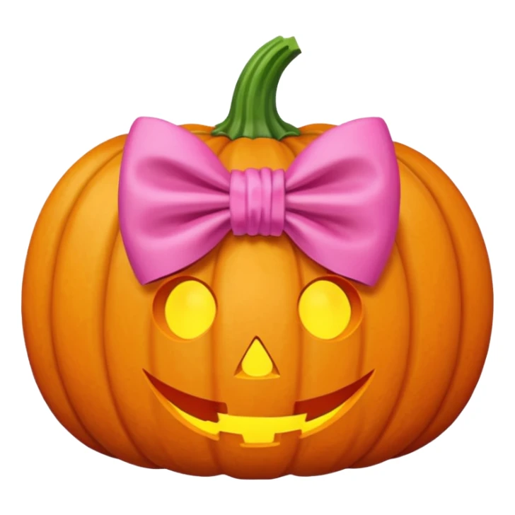 Pumpkin with pink bow at the office  sticker