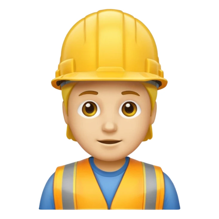 construction hat, front facing sticker