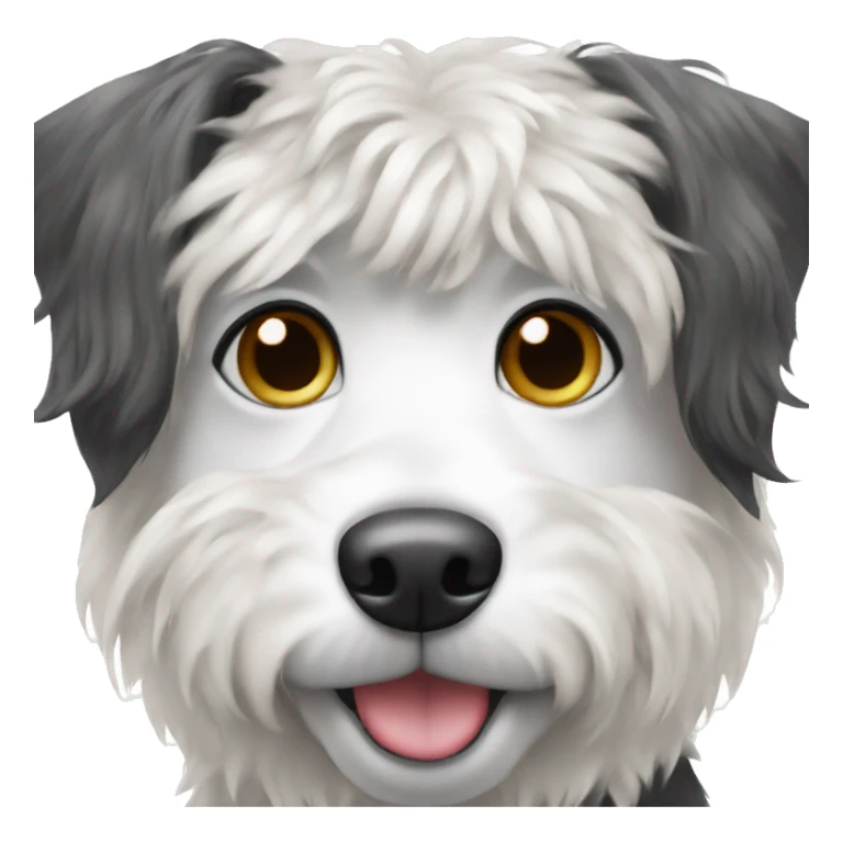 Black and white dog with a wig sticker