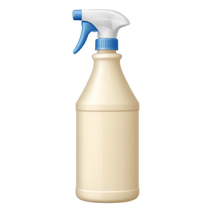 surface cleaner bottle, cream colored, white cap sticker