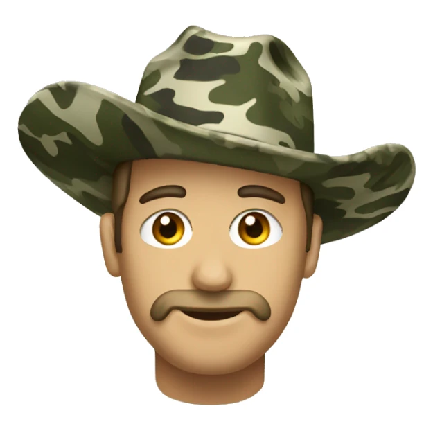 camo cowboy hat sticker