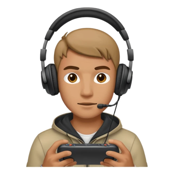 gaming with headphone men sticker