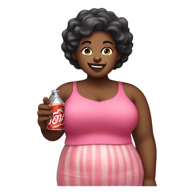 fat black lady with soda sticker