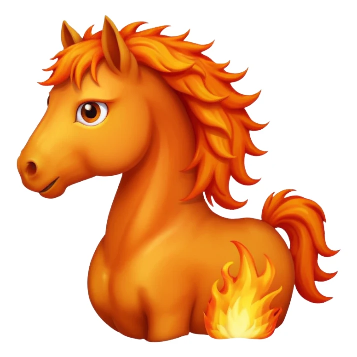 Scared fire horse emoji  sticker