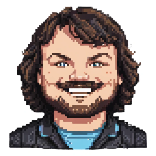portrait of Jack Black smiling sticker