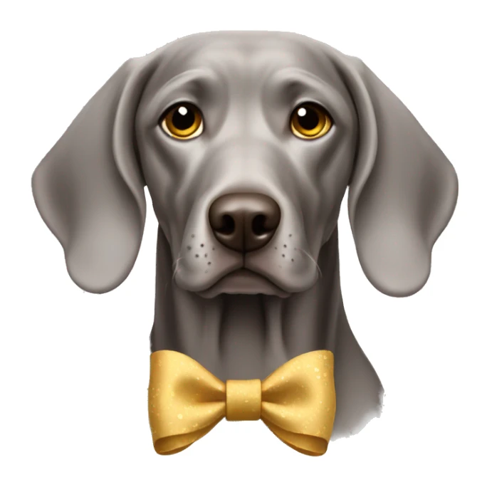 Weimaraner with bow sticker
