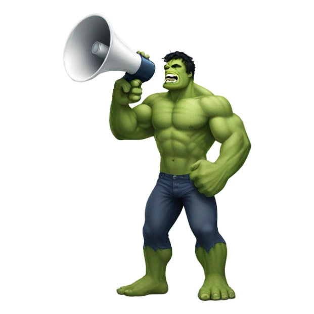 Hulk holding megaphone sticker