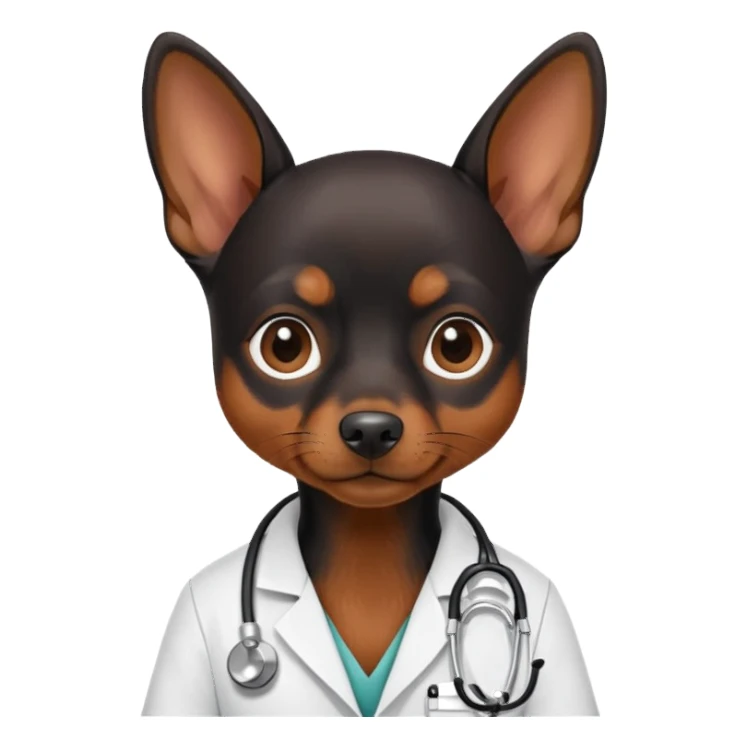 black mini pinscher doctor sticker