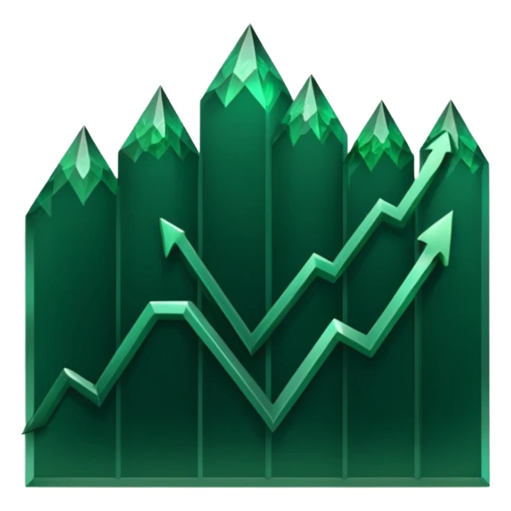 dark green growth graph sticker