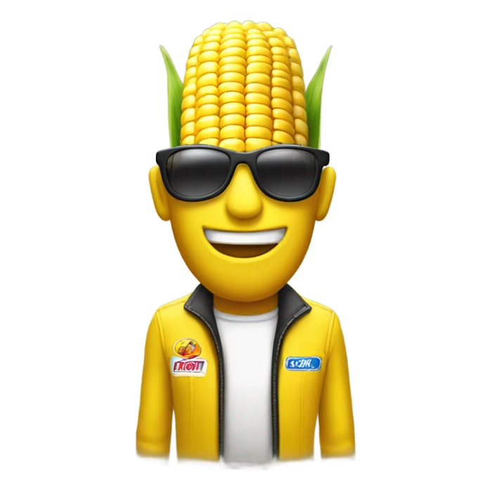 Corn on the cob race car driver sticker