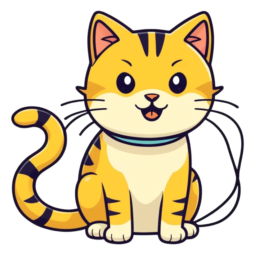 Golden cat biting wires ￼ sticker