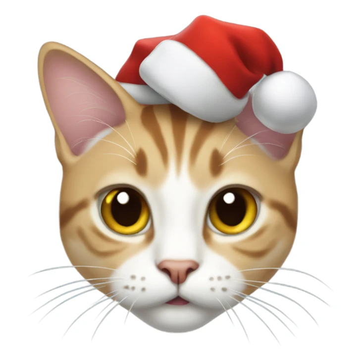 Cat as santa close  sticker