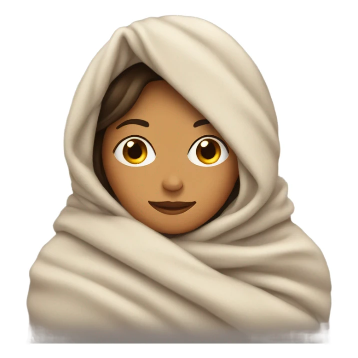 brunette wrapped in a blanket sticker