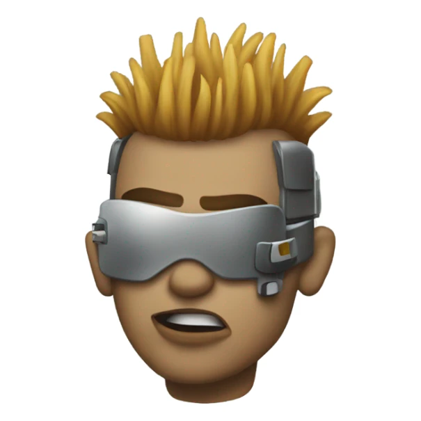 cyborg rockstar with mohawk sticker