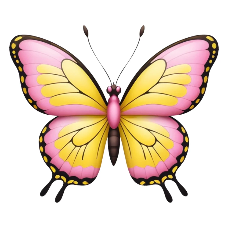 a yellow and pink colored butterfly sticker
