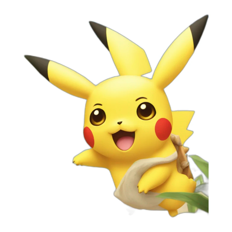 Pikachu at the beach sticker