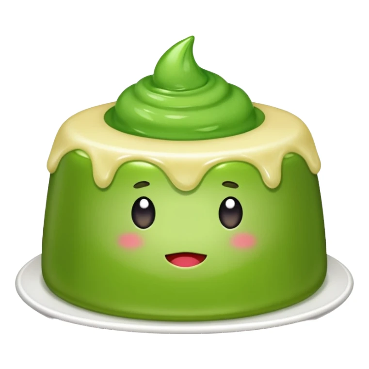 Make this emoji green: 🍮 and remove the plate sticker