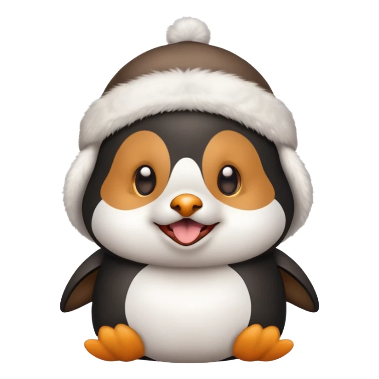 dog with penguin hat sticker