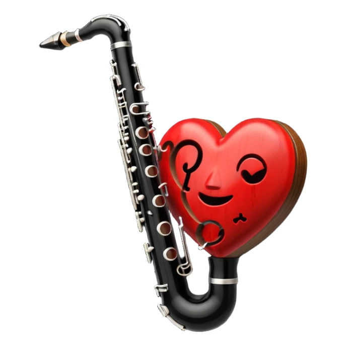 clarinet heart sticker