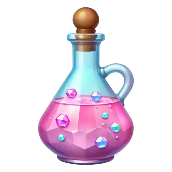 pink Magic Fantasy Potion, Glass Low Poly sticker