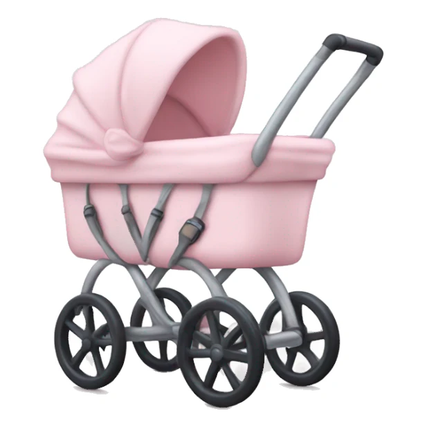 Light pink baby stroller cute sticker