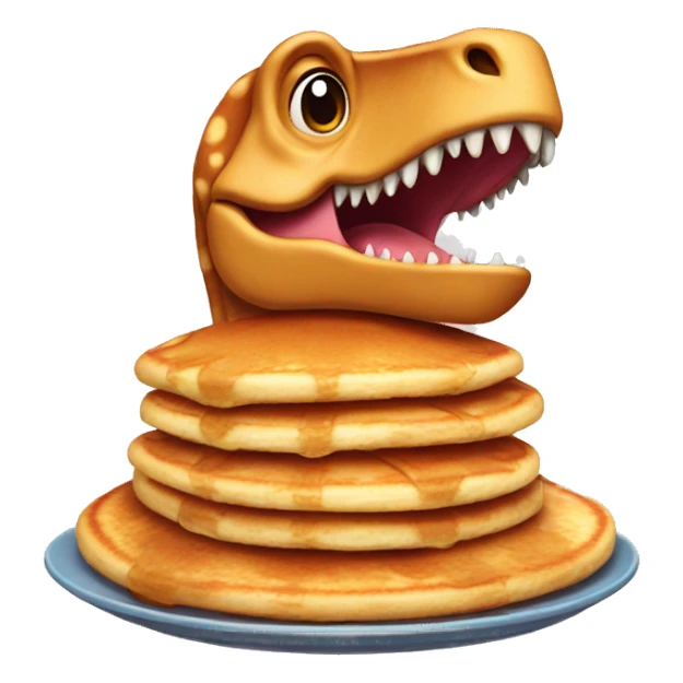 dinosaur with pancakes sticker