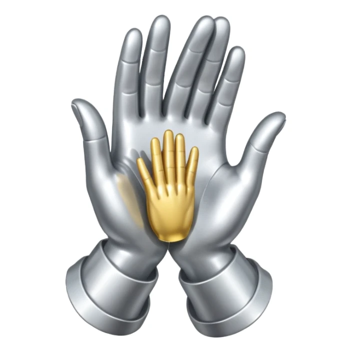 praying metallic hands, no gold sticker