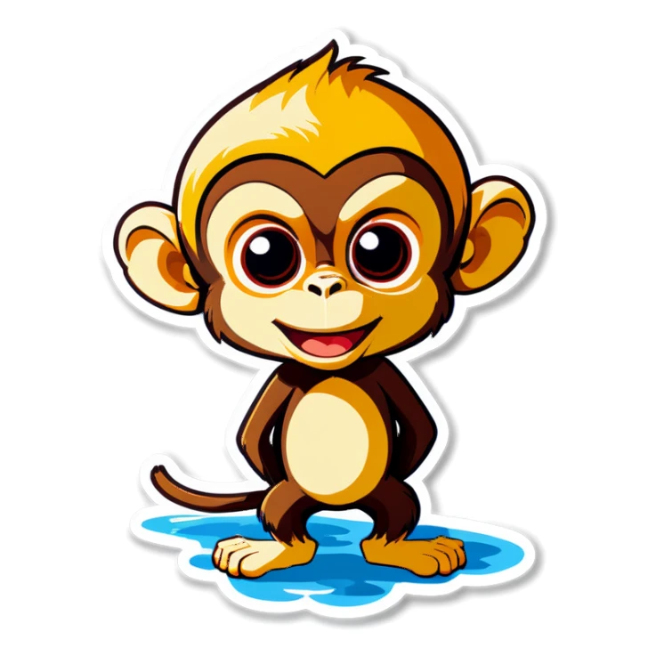 Blonde monkey in the beach sticker