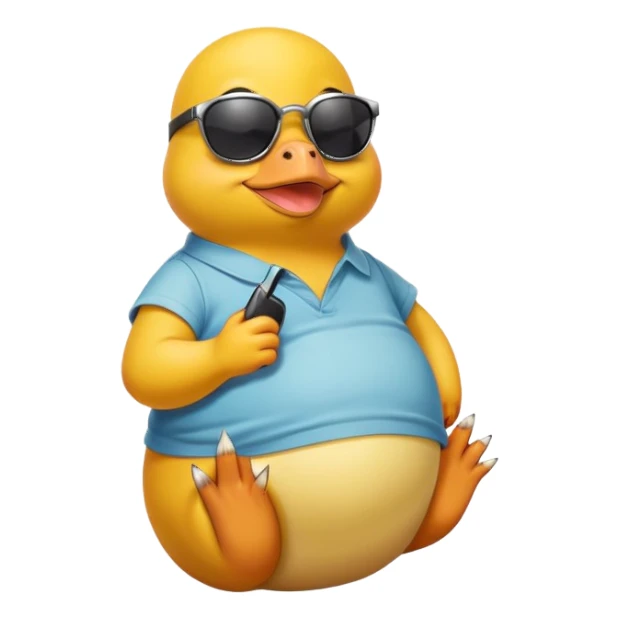 Psyduck wearing sunglasses relaxed pose sticker