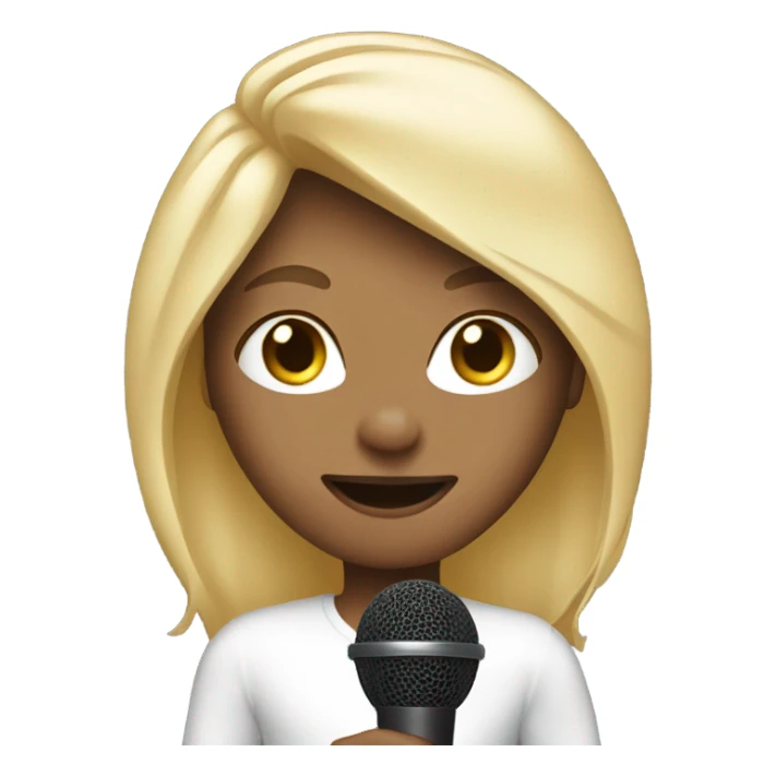 Super star blonde With a microphone sticker