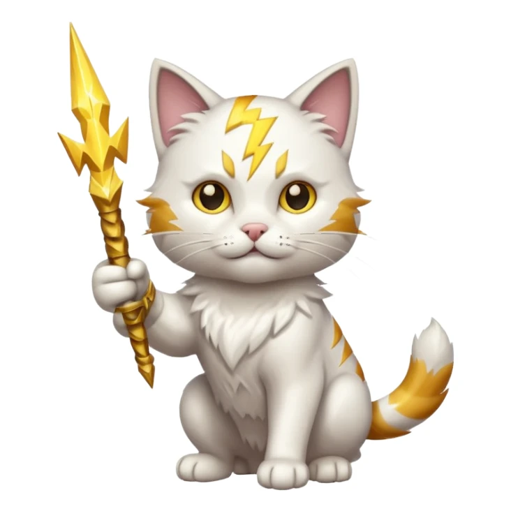 cat zeus holding lightning sticker