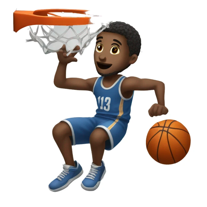 short man dunking a basketball sticker