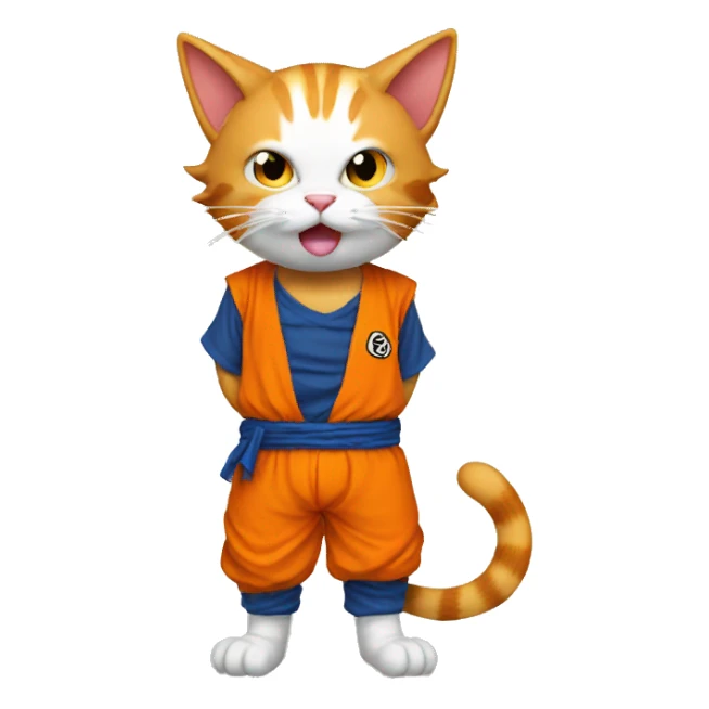 cat dressed as goku sticker