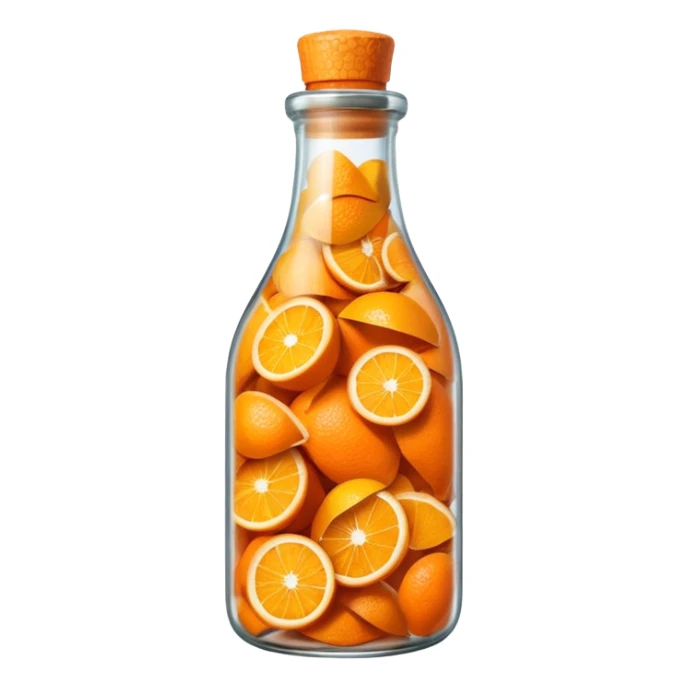a bottle made of orange peel sticker