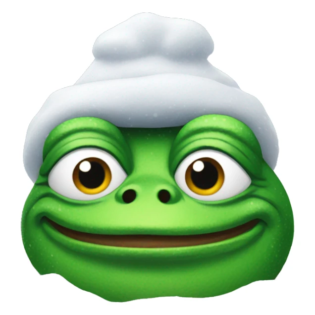 pepe the frog covered in snow sticker
