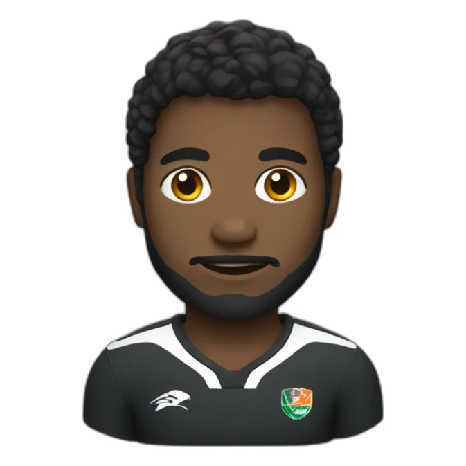 black rugby player sticker
