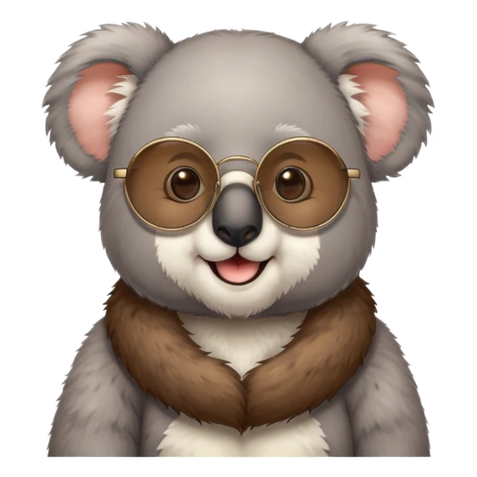 koala with a beard and circular glasses sticker