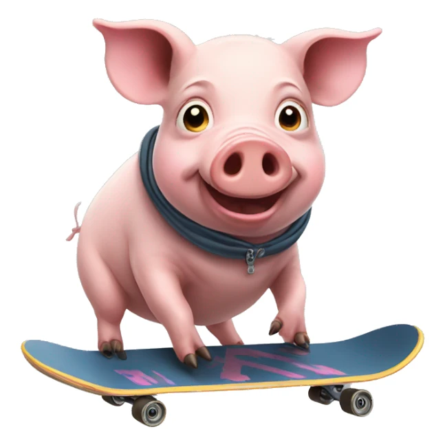 pig on a skateboard  sticker