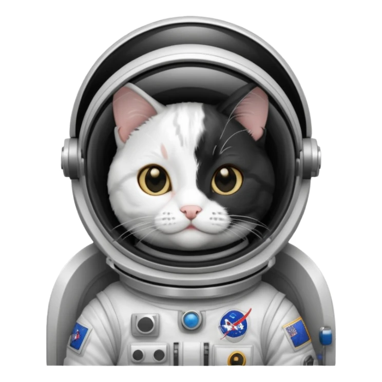tuxedo cat Astronaut sticker