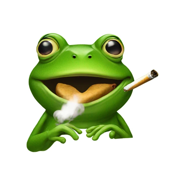 frog smoking sticker