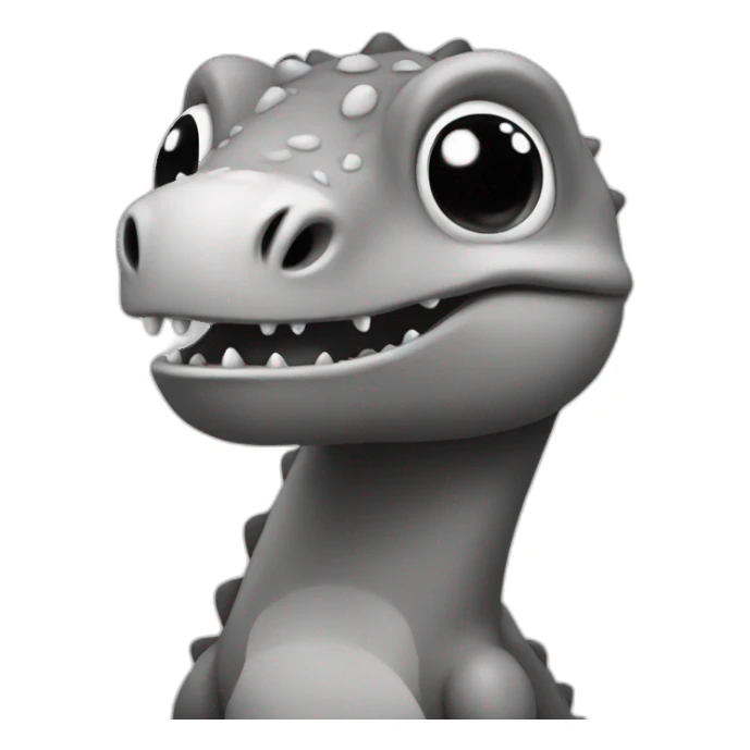 Cute black and white dino sticker