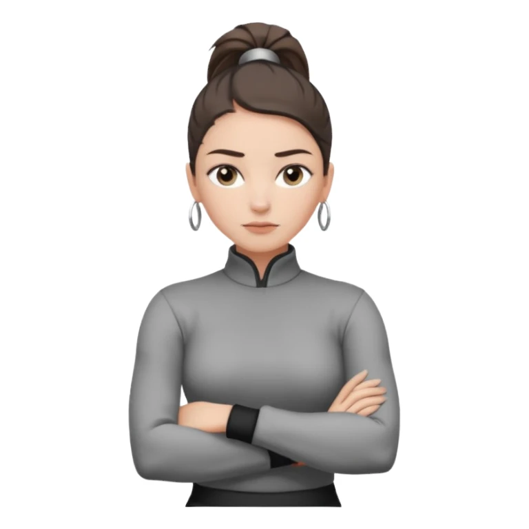 คาแรกเตอร์: สายลุย มั่นใจ ฉลาด สุขุม
ลุคอิโมจิ:

สีตาสีเทาอ่อน เห็นชัดเจนมาก

คิ้วได้รูป มองแล้วดูสตรอง

ผมหางม้าสู

ลุคสตรีทแฟชั่น
ผิวขาวอมชมพู

ท่าโพสกอดอก
ฟีล: Girl Boss, cool beauty, minimal but powerful sticker