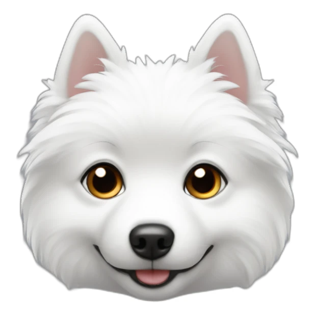 Black Little White spitz head sticker