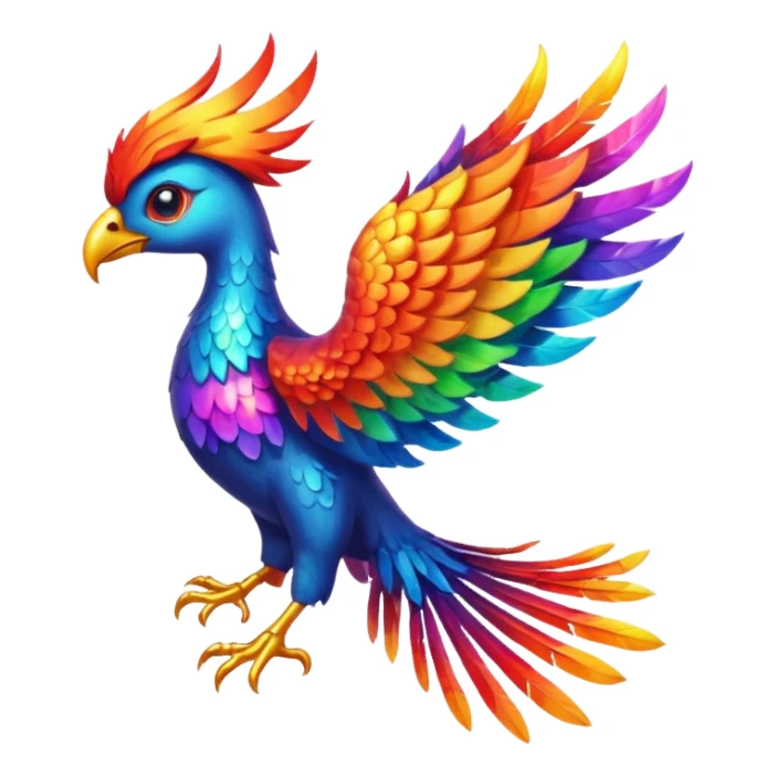Rainbow phoenix sticker