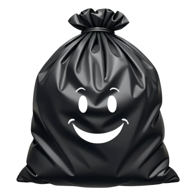 Black trash bag emoji for Instagram comments sticker