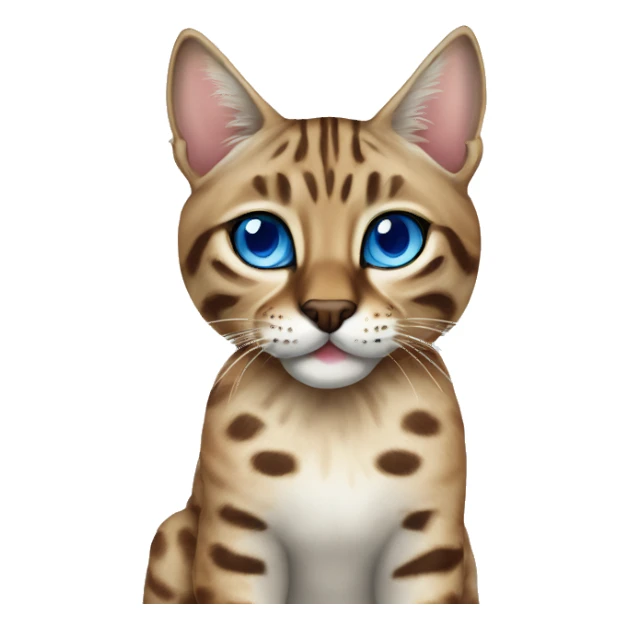 Lynx Bengal cat with Blue eyes sitting sticker