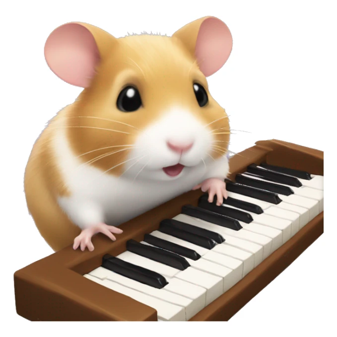 hamster plays piano sticker