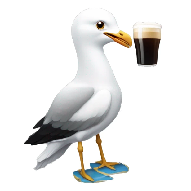 Seagull drinking guiness sticker
